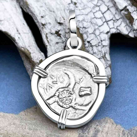ycian Dynasts Triskeles Silver 1/3 Stater Circa 380 BC Coin Sterling Silver Pendant
