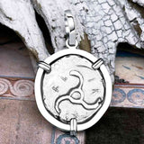 Lycian Dynasts Triskeles Silver 1/3 Stater Circa 380 BC Coin 14K White Gold Pendant
