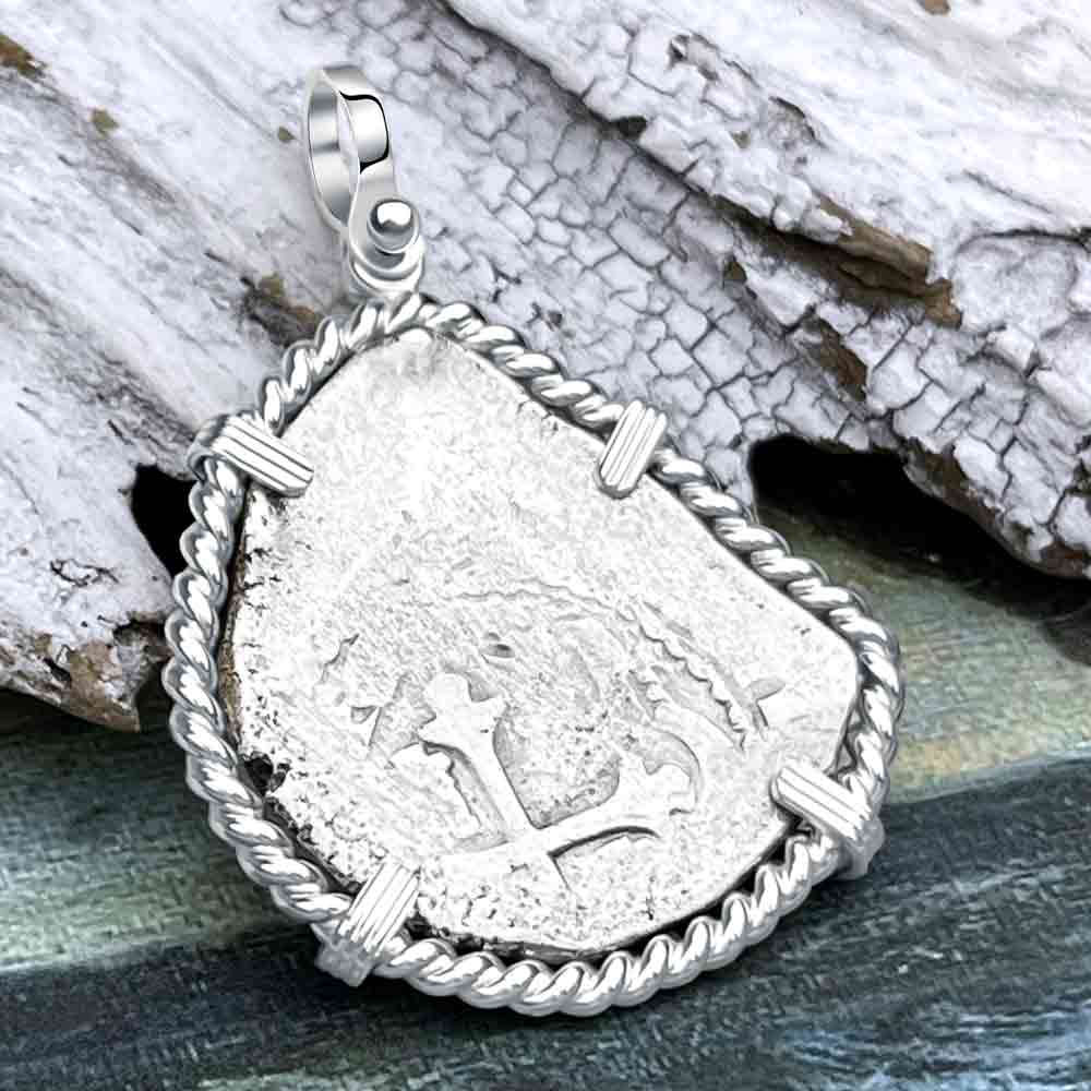 Joanna Shipwreck 4 Reale Cob "Piece of 8" Coin Sterling Pendant