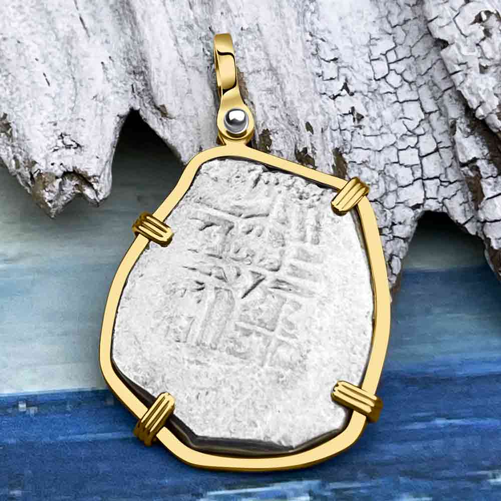 Joanna Shipwreck 4 Reale Cob &quot;Piece of 8&quot; Coin 14K Gold Pendant