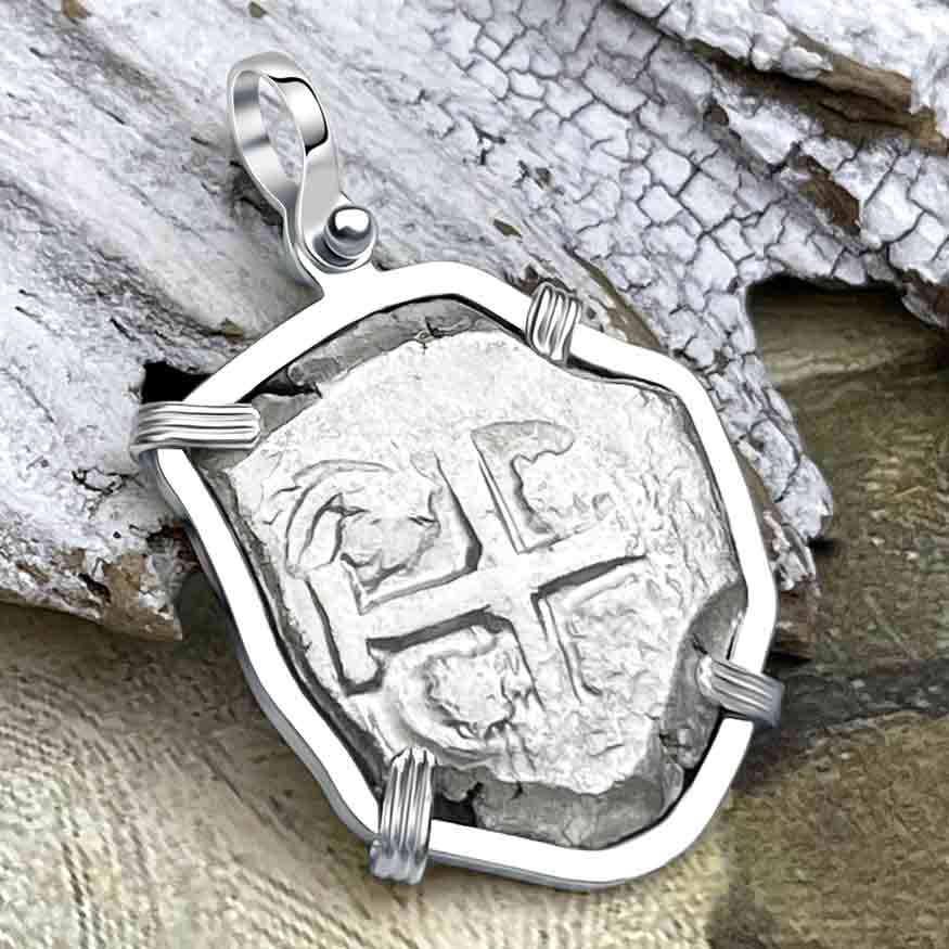 Pirate Era 1760 Spanish 4 Reale "Piece of Eight" Sterling Silver Pendant