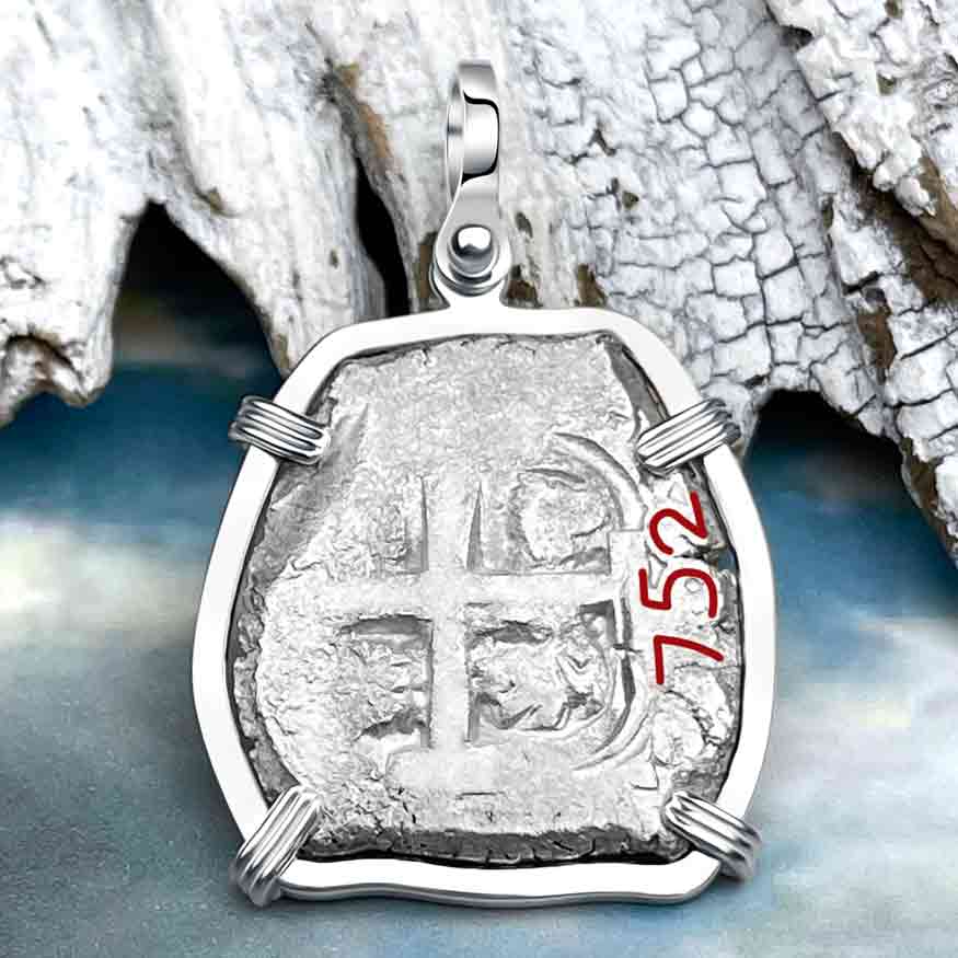 Pirate Era 1752 Spanish 4 Reale "Piece of Eight" Sterling Silver Pendant