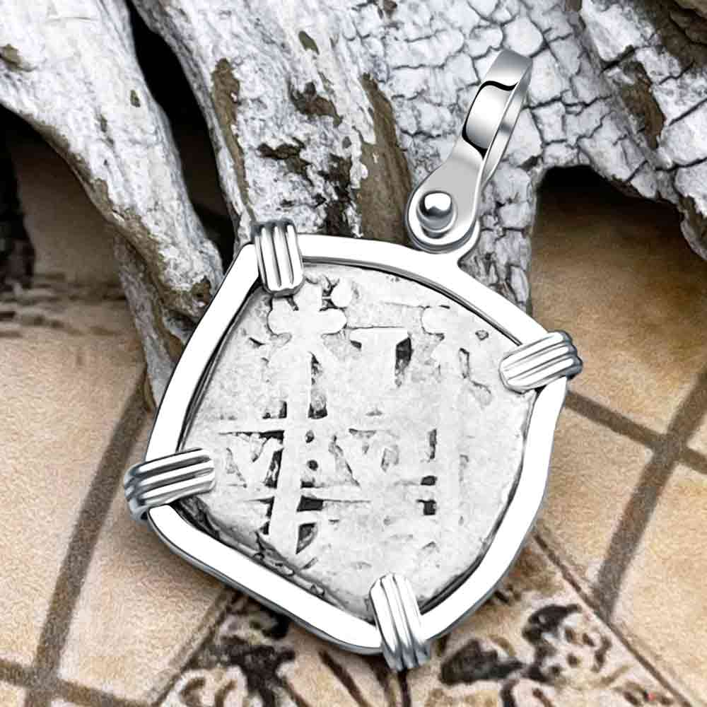 Pirate Era Spanish 1 Reale &quot;Piece of Eight&quot; Sterling Silver Pendant