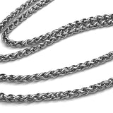 3.0 mm Antiqued Sterling Silver Wheat Chain - LUXURY WEIGHT