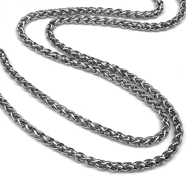 3.0 mm Antiqued Sterling Silver Wheat Chain - LUXURY WEIGHT