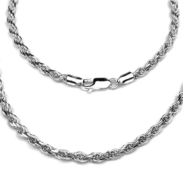 3.4 mm Nautical Sterling Silver Rope Chain - LUXURY WEIGHT