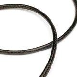 3.0 mm Textured Sable Brown Center-Hide Leather Necklace Finished in Stainless Steel 