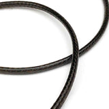 3.0 mm Textured Sable Brown Center-Hide Leather Necklace Finished in Stainless Steel 