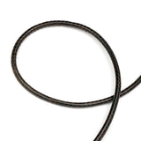 3.0 mm Textured Sable Brown Center-Hide Leather Necklace Finished in Stainless Steel 