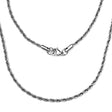 2.0 mm Antiqued Silver Tone Stainless Steel Rope Chain
