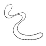 2.0 mm Antiqued Silver Tone Stainless Steel Rope Chain