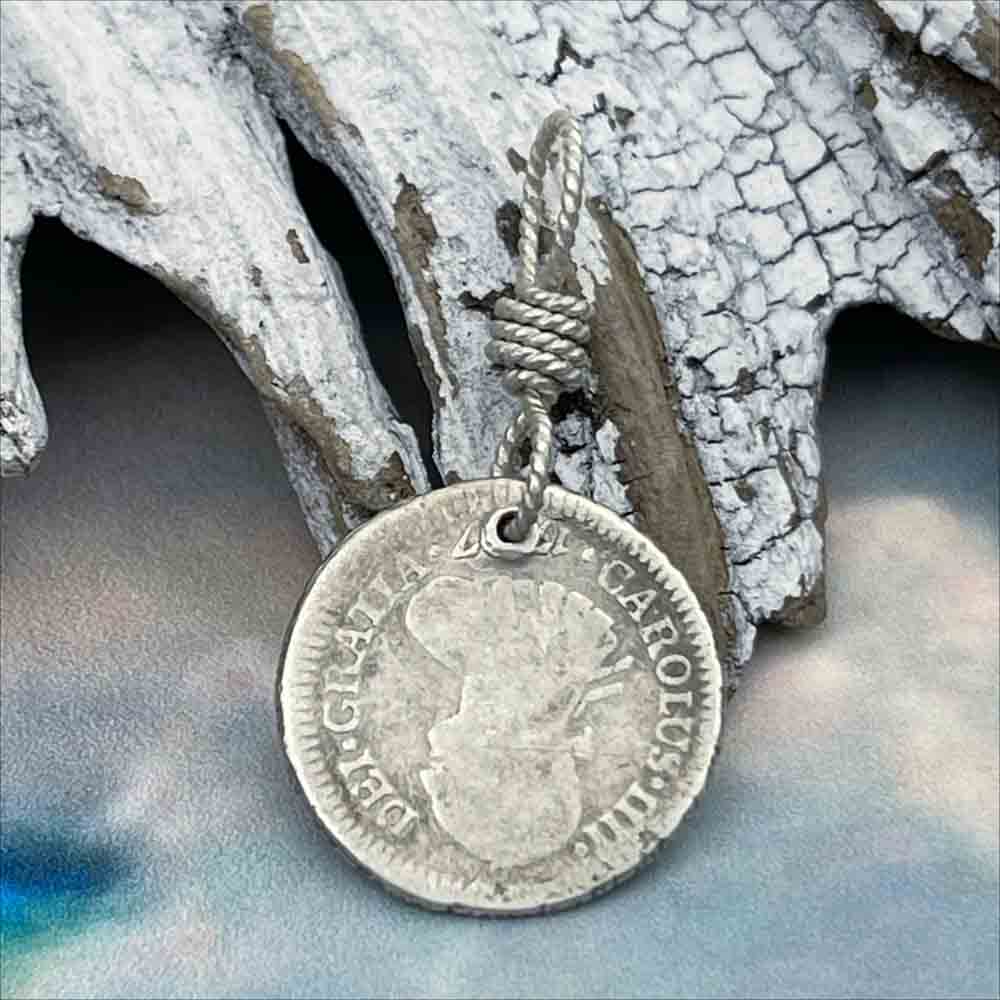 Pirate Chic Silver Half Reale Spanish Portrait Dollar Dated 1797 - the Legendary "Piece of Eight" Pendant