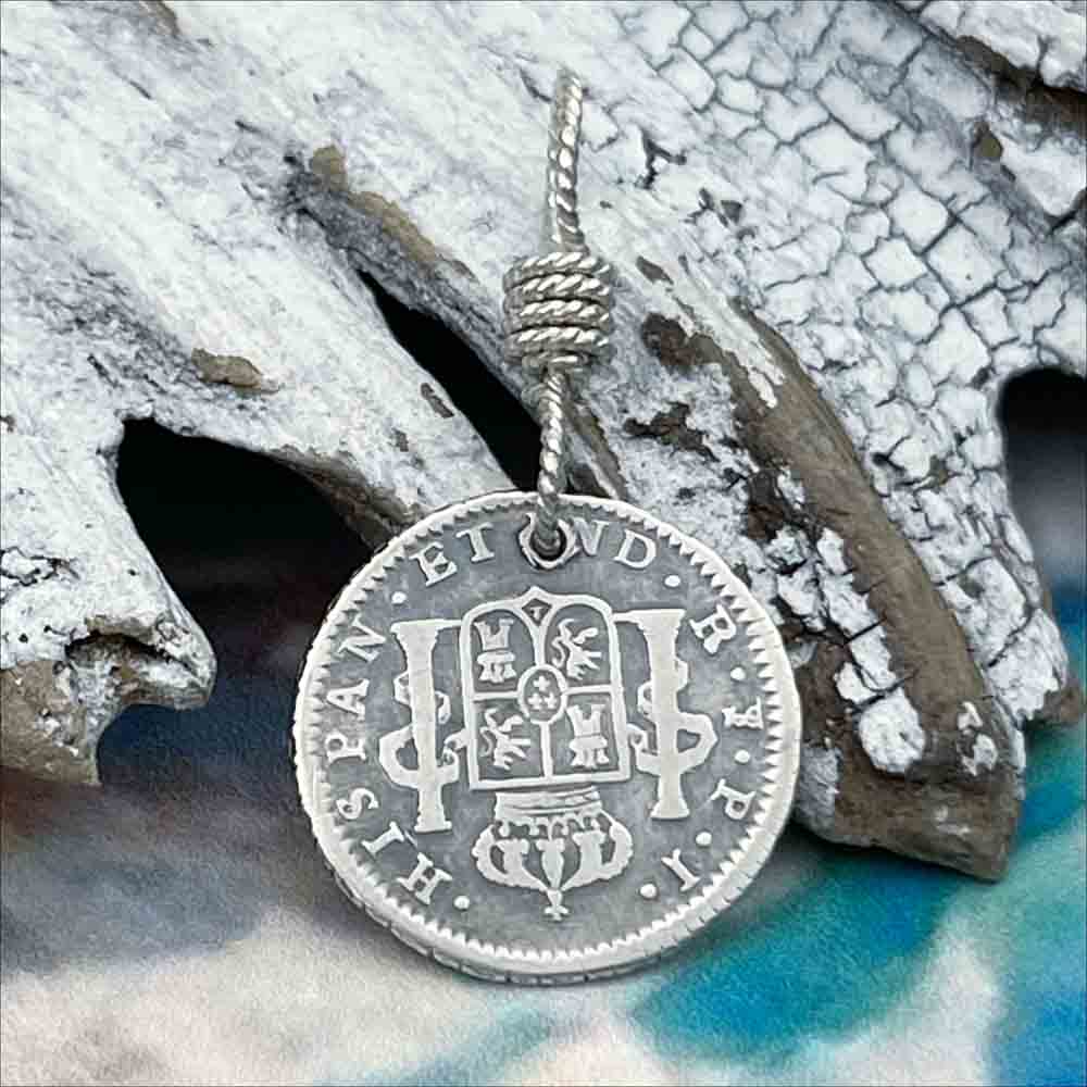 Pirate Chic Silver Half Reale Spanish Portrait Dollar Dated 1819 - the Legendary "Piece of Eight" Pendant