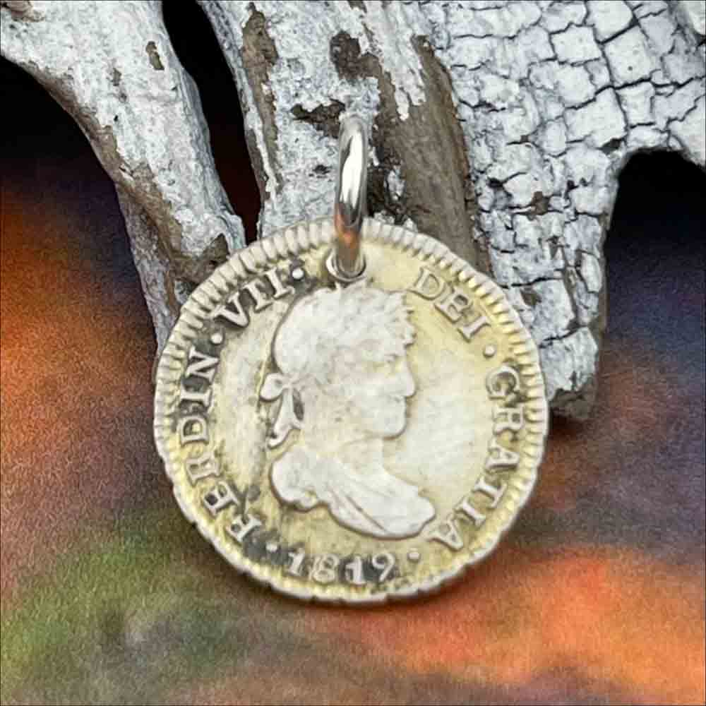 Pirate Chic Gilded Silver Half Reale Spanish Portrait Dollar Dated 1819 - the Legendary &quot;Piece of Eight&quot; Pendant | Artifact #6907