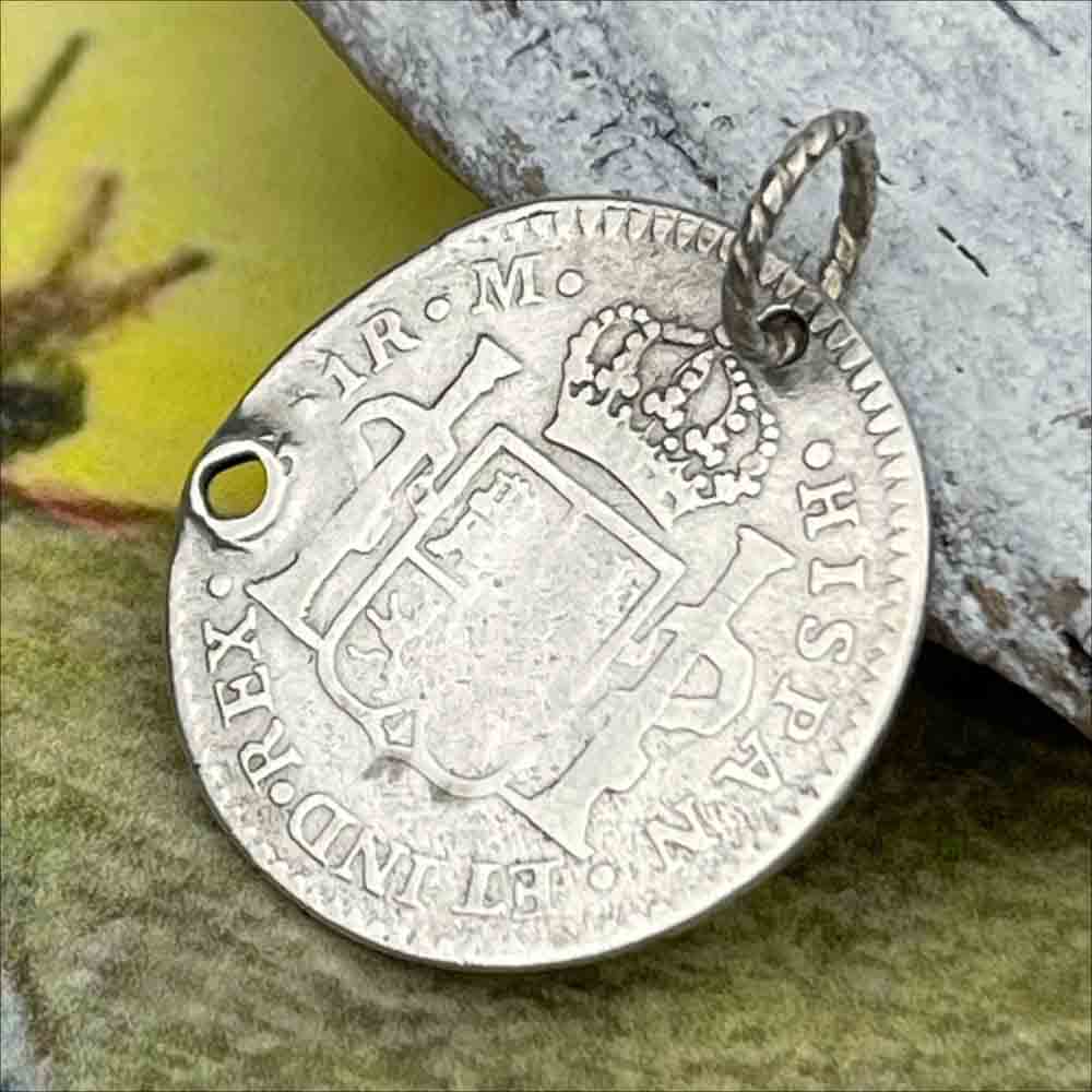 Pirate Chic Silver 1 Reale Spanish Portrait Dollar Dated 1810 - the Legendary "Piece of Eight" Pendant
