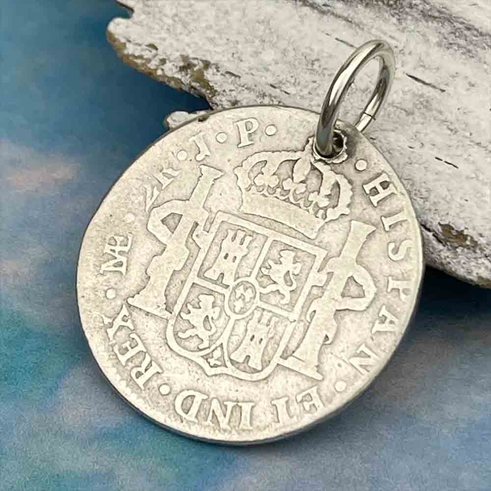 Pirate Chic Silver 2 Reale Spanish Portrait Dollar Dated 1806 - the Legendary "Piece of Eight" Pendant
