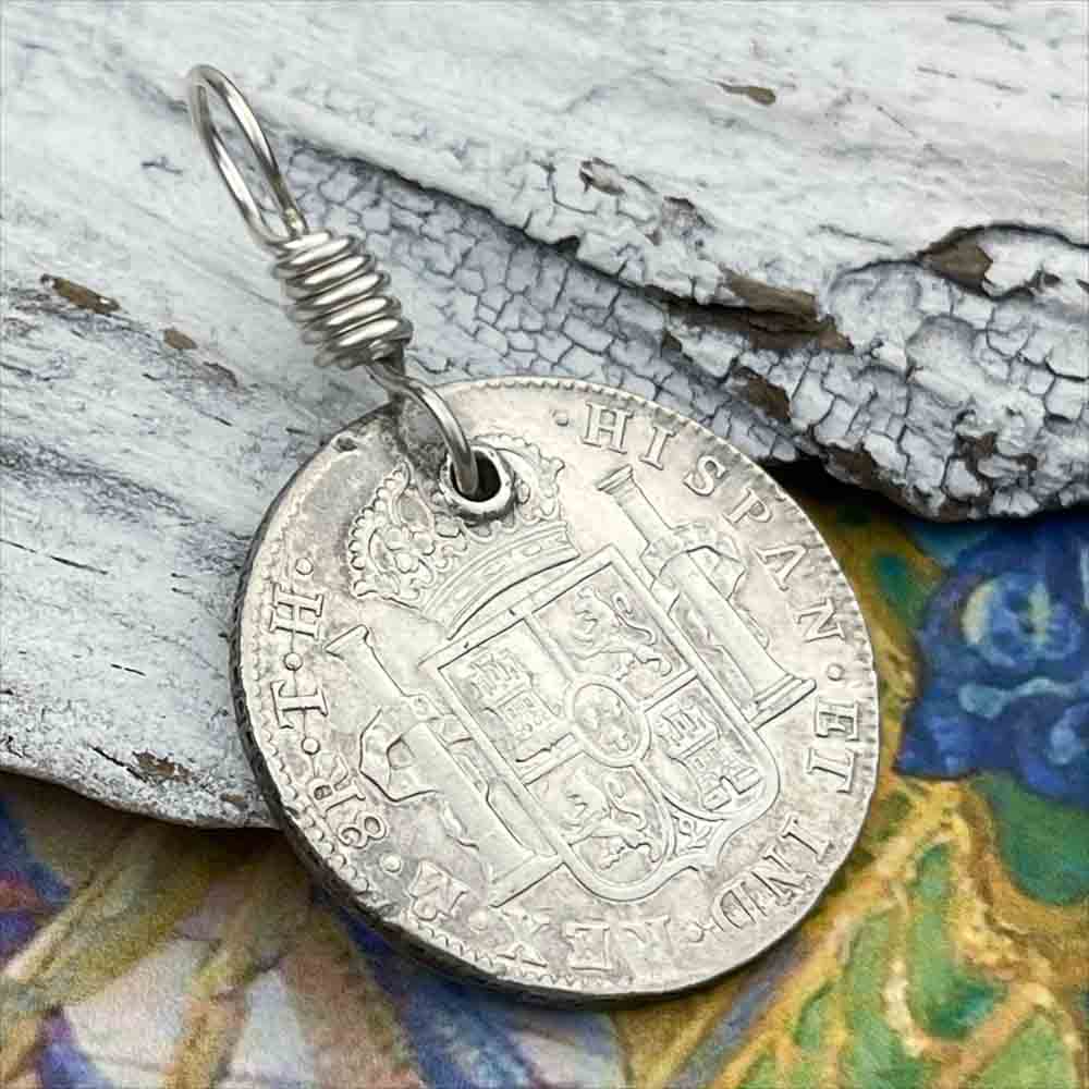 Pirate Chic Silver 8 Reale Spanish Portrait Dollar Dated 1806 - the Legendary "Piece of Eight" Pendant