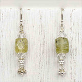 Ancient Roman Glass Golden Yellow Earrings on Sterling Silver