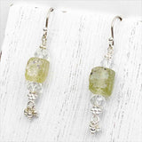 Ancient Roman Glass Golden Yellow Earrings on Sterling Silver
