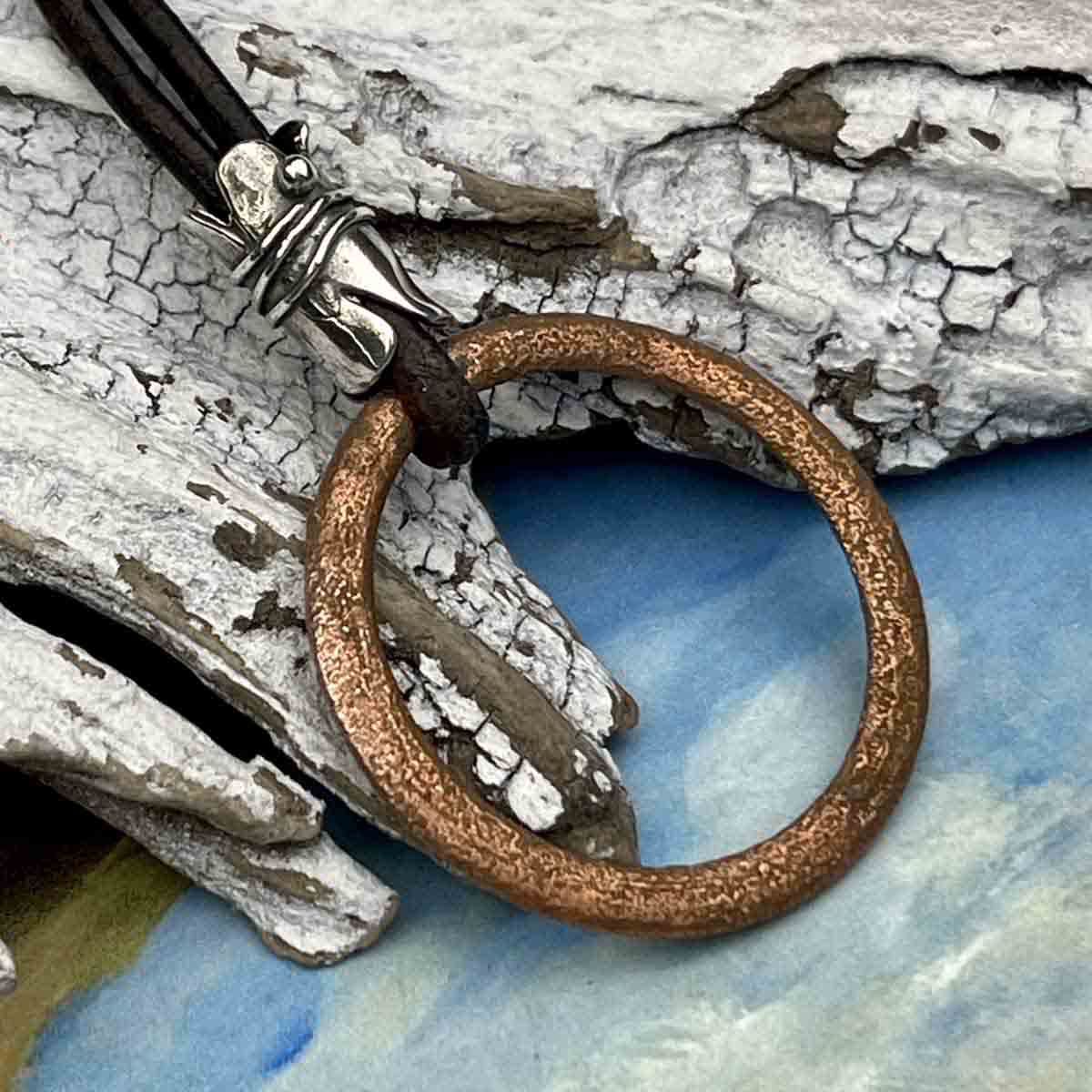 Warmest Red Bronze Celtic Ring Money &amp; Genuine Pewter Leather Necklace