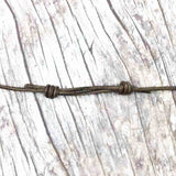 Rare Raised Ridge Golden Bronze and Carnelian Celtic Ring Money Leather Necklace | Artifact #5684