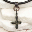 Medieval Byzantine Devotional Bronze Cross Necklace circa 1,000 AD 