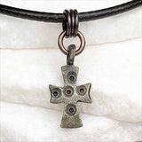 Medieval Byzantine Five Wounds of Christ Bronze Cross Necklace circa 1,000 AD 