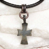 Medieval Byzantine Five Wounds of Christ Bronze Cross Necklace circa 1,000 AD 