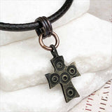 Medieval Byzantine Five Wounds of Christ Bronze Cross Necklace circa 1,000 AD 