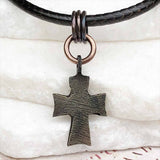 Medieval Byzantine Five Wounds of Christ Bronze Cross Necklace circa 1,000 AD 
