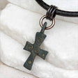 Medieval Byzantine Five Wounds of Christ Bronze Cross Necklace circa 1,000 AD 
