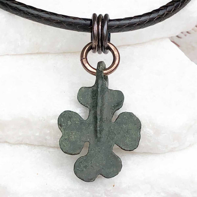 Medieval Byzantine Devotional Bronze Cross Necklace circa 1,000 AD