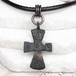 Medieval Byzantine Five Wounds of Christ Bronze Cross Necklace circa 1,000 AD 