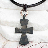 Medieval Byzantine Five Wounds of Christ Bronze Cross Necklace circa 1,000 AD 