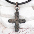 Medieval Byzantine Devotional Five Wounds of Christ Bronze Cross Necklace circa 1,000 AD