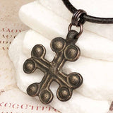 Medieval Byzantine Devotional Bronze Cross Necklace circa 1,000 AD 
