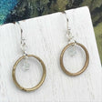 Lightest Golden Bronze Celtic Ring Money Earrings with Genuine Aquamarine