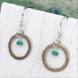 Glowing Red Bronze Celtic Ring Money Earrings with Genuine Emerald