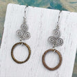 True Red Golden Bronze Celtic Ring Money Earrings with Celtic Spiral Accent 