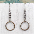 Deep Golden Bronze Celtic Ring Money Earrings with Celtic Knot Accent