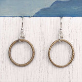 Deep Warm Golden Bronze Celtic Ring Money Earrings
