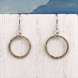 Variegated Light Bronze Celtic Ring Money Earrings