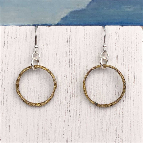 Variegated Light Bronze Celtic Ring Money Earrings