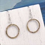 Variegated Light Bronze Celtic Ring Money Earrings