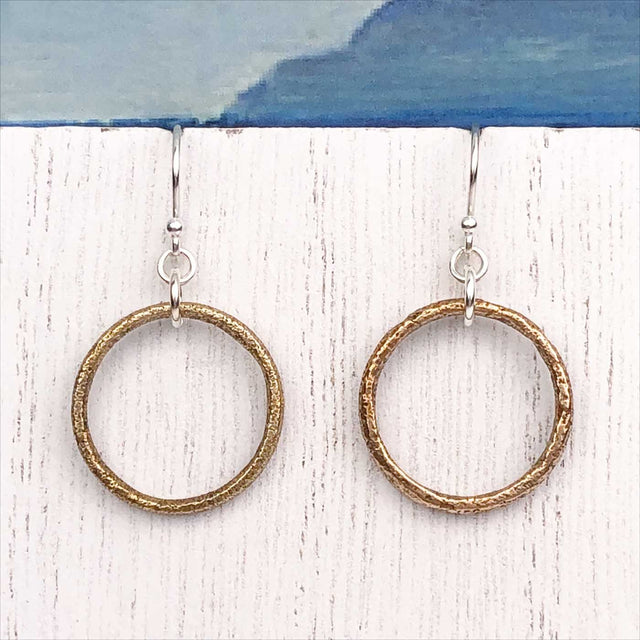 Burnished Warm Red Golden Bronze Celtic Ring Money Earrings