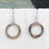 Golden Red Raised Ridge Bronze Celtic Ring Money Earrings