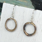 Golden Red Raised Ridge Bronze Celtic Ring Money Earrings