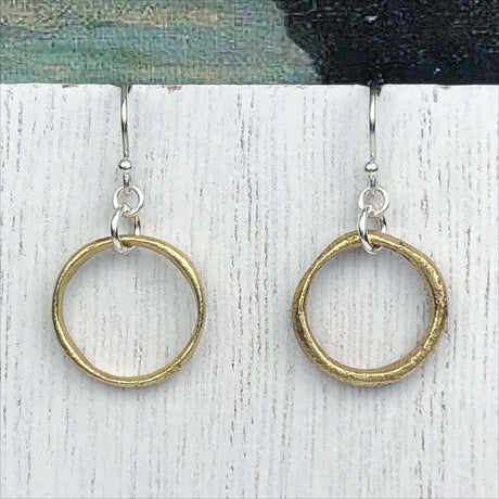 Lightest Golden Bronze Celtic Ring Money Earrings