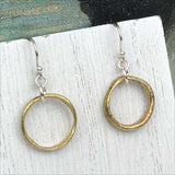 Lightest Golden Bronze Celtic Ring Money Earrings