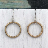 Larger Warm Golden Bronze Celtic Ring Money Earrings